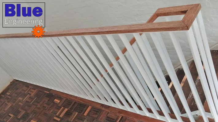 Steel Balustrrades with Wooden Handrail, Galvanised Steel Balustrades. Balustrades, Gauteng, Johannesburg, Midrand, Pretoria, KwaZulu Natal, Durban, Ballito, South Africa