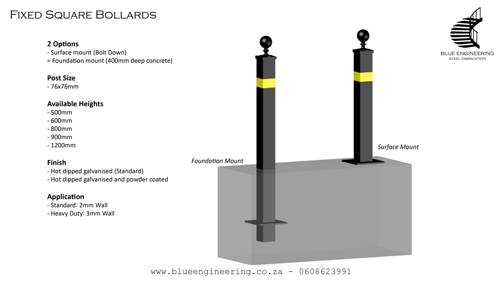 Fixed Square Bollards