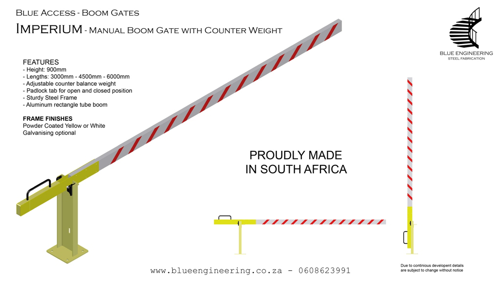 Blue Access Imperium Manual Boom Gate with Counter Balance Weight