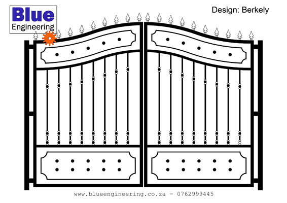 Classic Ornamental Wrought Iron Gates with Wood in Durban