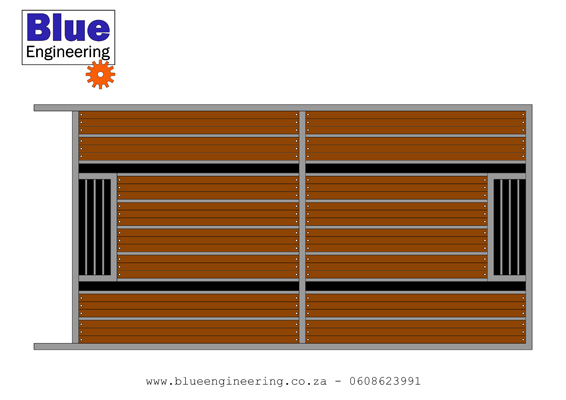 Modern and Contemporary Ornamental Wooden Driveway Gates with Stainless Steel and Wrought Iron in Durban