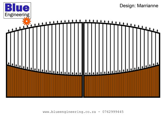 Classic Ornamental Wrought Iron Gates with Wood in Durban