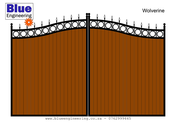 Ornamental Wrought Iron and Wooden Driveway Gates