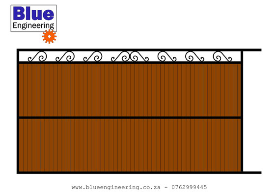Wood and Wrought Iron Steel Gates with Balau Wood Cladding. Gauteng, Pretoria, Johannesburg, KwaZulu Natal, Durban, South Africa