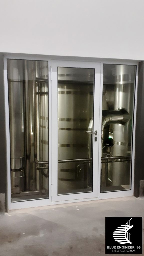 Glazed Steel Fire Protection Door with Sidelight Fire Protection WIndows. Fire Protection Doors, Fire Doors, Fire Rated Doors, Fire Proof Doors, Fire Resistant Doors, Certified Fire Doors. KwaZulu Natal, Durban, Ballito, Hillcrest, Amanzimtoti, Pinetown, Gauteng, Johannesburg, Pretoria, Midrand, South Africa