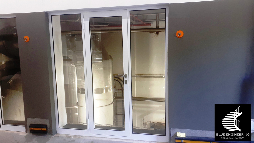 Glazed Steel Fire Protection Doors with Sidelight Fire Protection WIndows. Fire Protection Doors, Fire Doors, Fire Rated Doors, Fire Proof Doors, Fire Resistant Doors, Certified Fire Doors. KwaZulu Natal, Durban, Ballito, Hillcrest, Amanzimtoti, Pinetown, Gauteng, Johannesburg, Pretoria, Midrand, South Africa