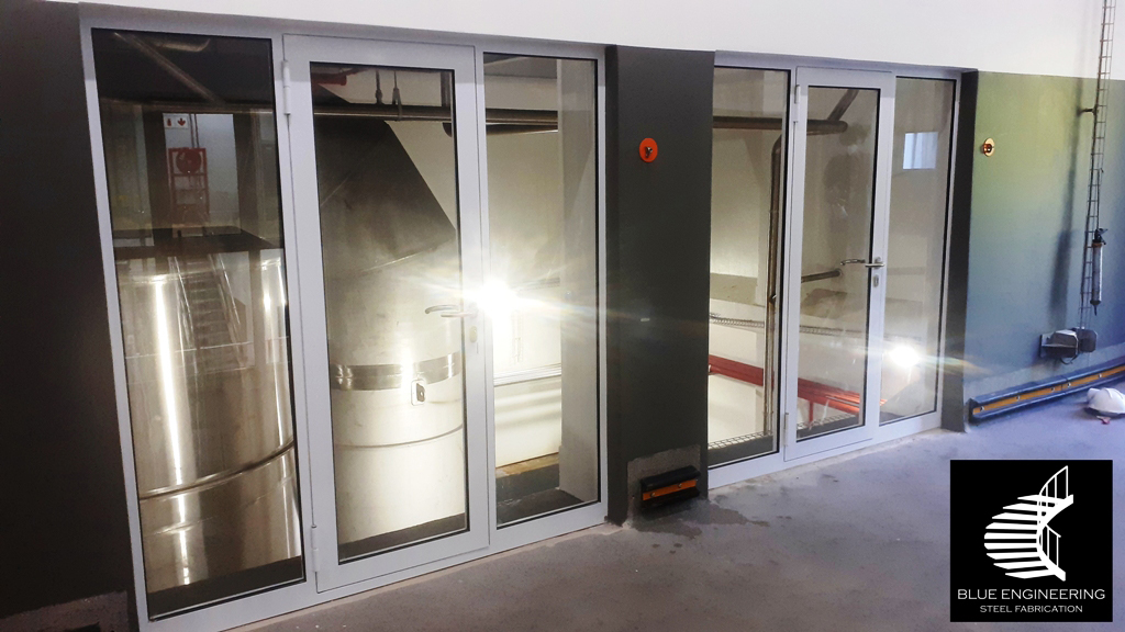 Glazed Steel Fire Protection Doors with Sidelight Fire Protection WIndows. Fire Protection Doors, Fire Doors, Fire Rated Doors, Fire Proof Doors, Fire Resistant Doors, Certified Fire Doors. KwaZulu Natal, Durban, Ballito, Hillcrest, Amanzimtoti, Pinetown, Gauteng, Johannesburg, Pretoria, Midrand, South Africa