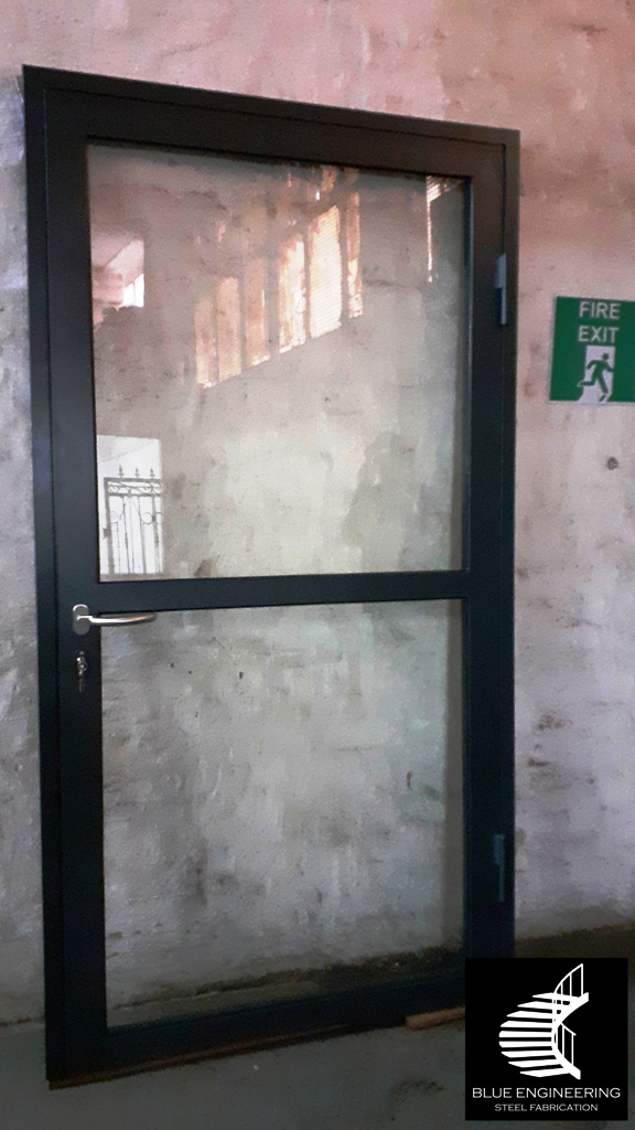 Glazed Steel Fire Protection Door. Fire Protection Doors, Fire Doors, Fire Rated Doors, Fire Proof Doors, Fire Resistant Doors, Certified Fire Doors. KwaZulu Natal, Durban, Ballito, Hillcrest, Amanzimtoti, Pinetown, Gauteng, Johannesburg, Pretoria, Midrand, South Africa