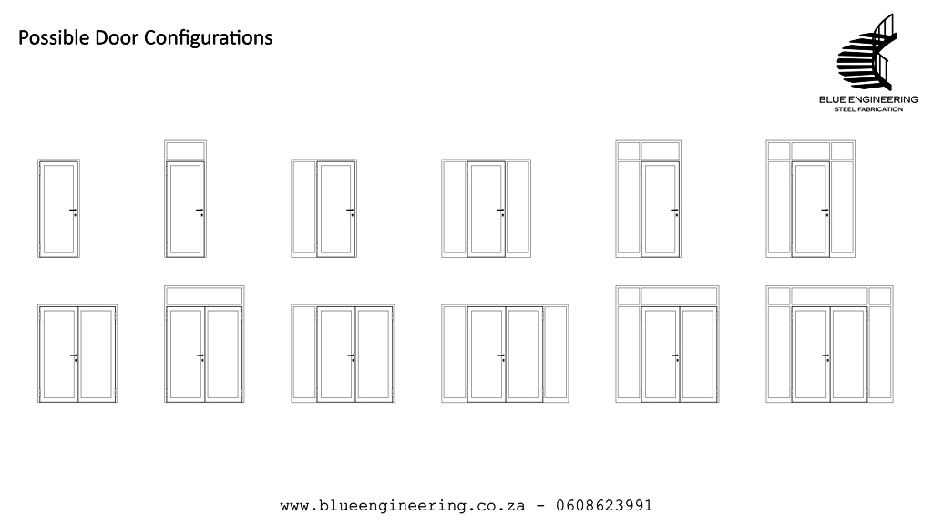 Fire Protection Door Configuarations. Fire Resistant Doors, Fire Rated Doors, Fire Doors, Fire Proof Doors and Fire Certified Doors.  KwaZulu Natal, Durban, Ballito, Hillcrest, Amanzimtoti, Pinetown, Gauteng, Johannesburg, Pretoria, Midrand, South Africa 