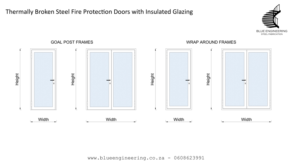 Thermally Broken Steel Fire Protection Doors with Insulated Glazing. Fire Resistant Doors, Fire Rated Doors, Fire Doors, Fire Proof Doors and Fire Certified Doors.  KwaZulu Natal, Durban, Ballito, Hillcrest, Amanzimtoti, Pinetown, Gauteng, Johannesburg, Pretoria, Midrand, South Africa 
