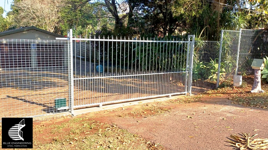 Standard Sliding Gate with Full Portals and Clear View Fencing