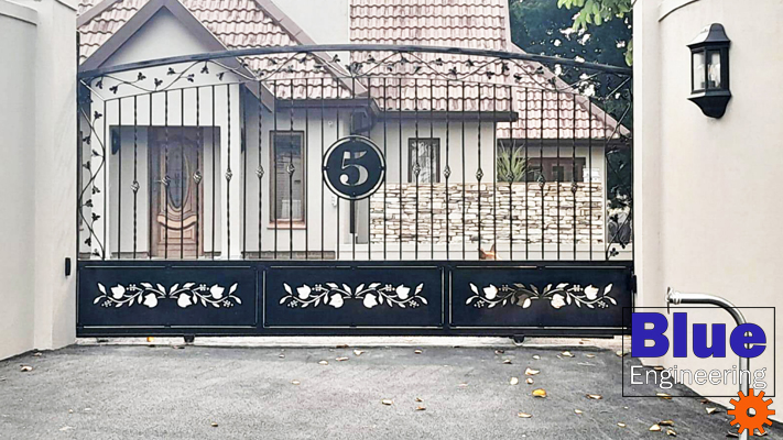 Beautiful Bespoke Ornamental Driveway Gates by Blue Engineering in Durban