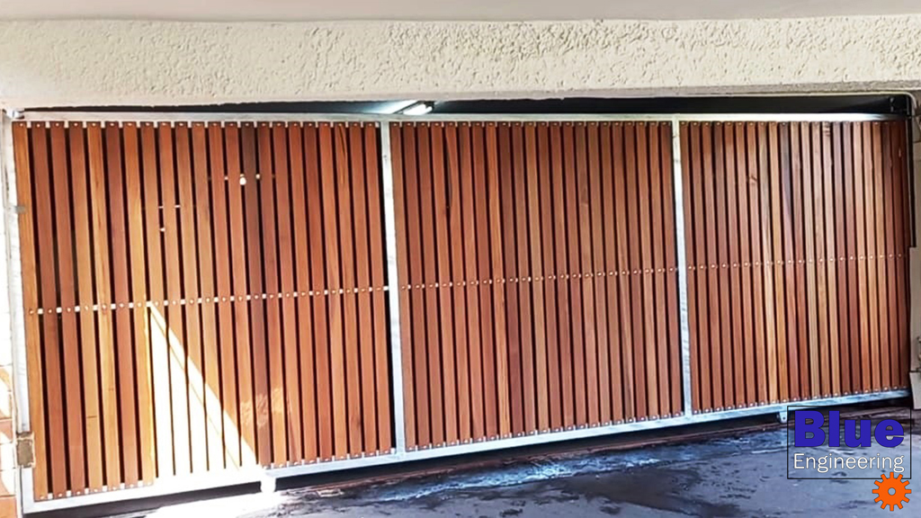 Wooden Slat Driveway Gates by Blue Engineering Durban