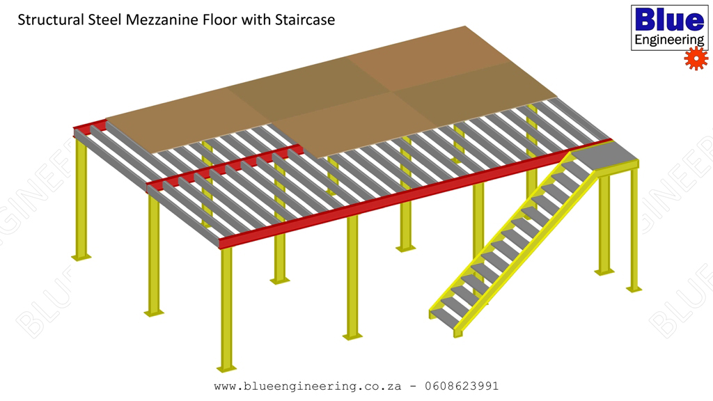 Structural Steel Mezzanine Floor with Staircase Durban