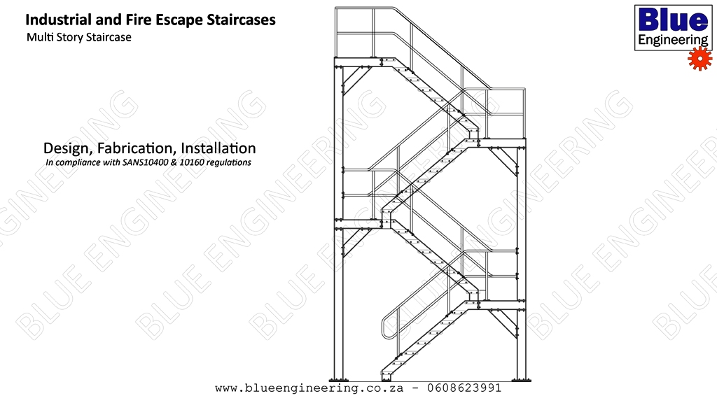 Mutli Story Fire Escape Staircase, Industrial Staircase