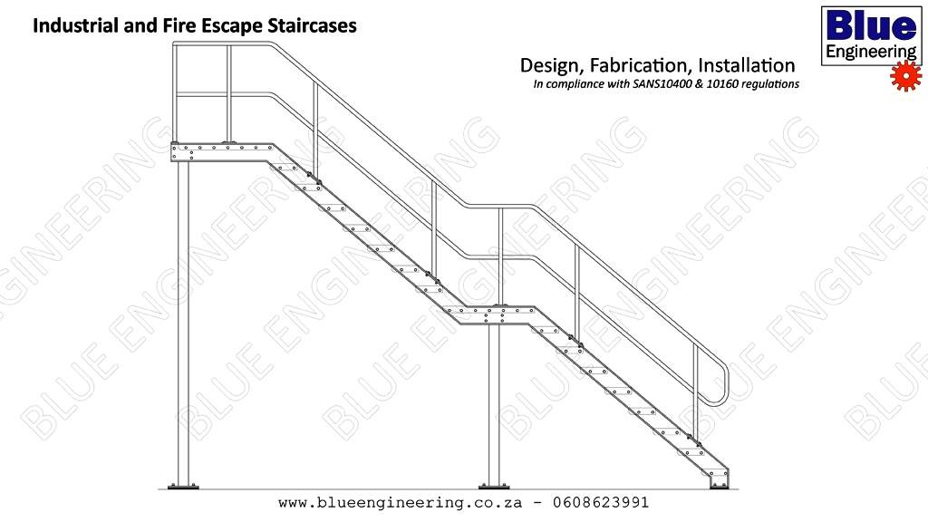 Floor to Floor Fire Escape Staircase, Industrial Staircase