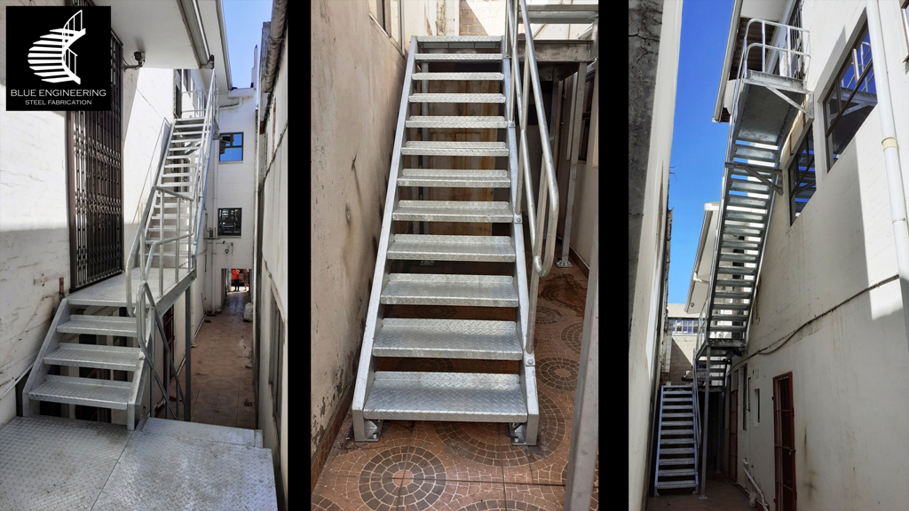 Industrial Multi Story Steel Fire Escape Staircase in Durban South Africa