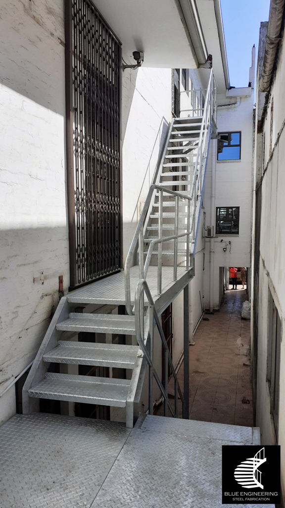 Industrial Multi Story Steel Fire Escape Staircase in Durban South Africa