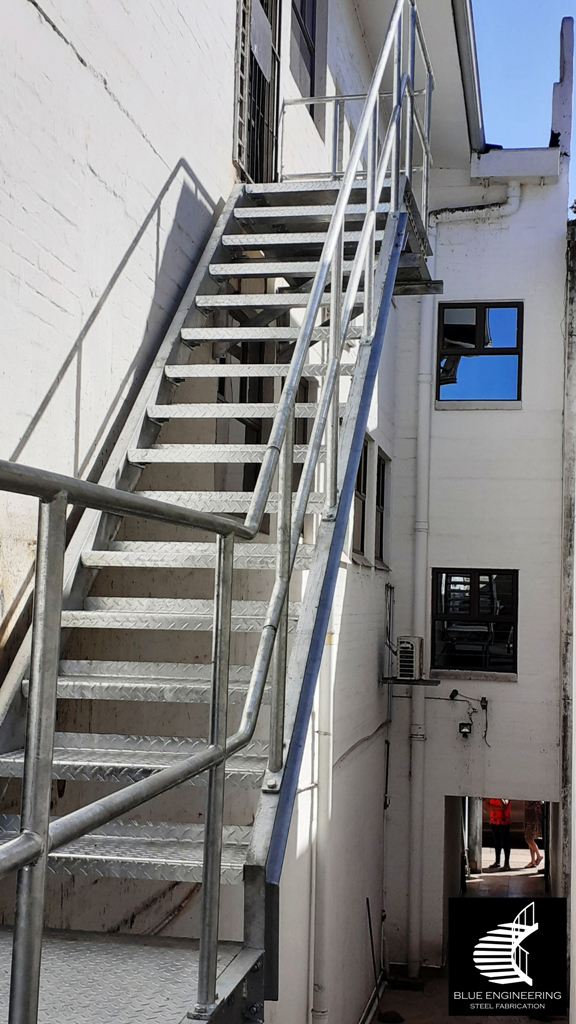 Industrial Multi Story Steel Fire Escape Staircase in Durban South Africa