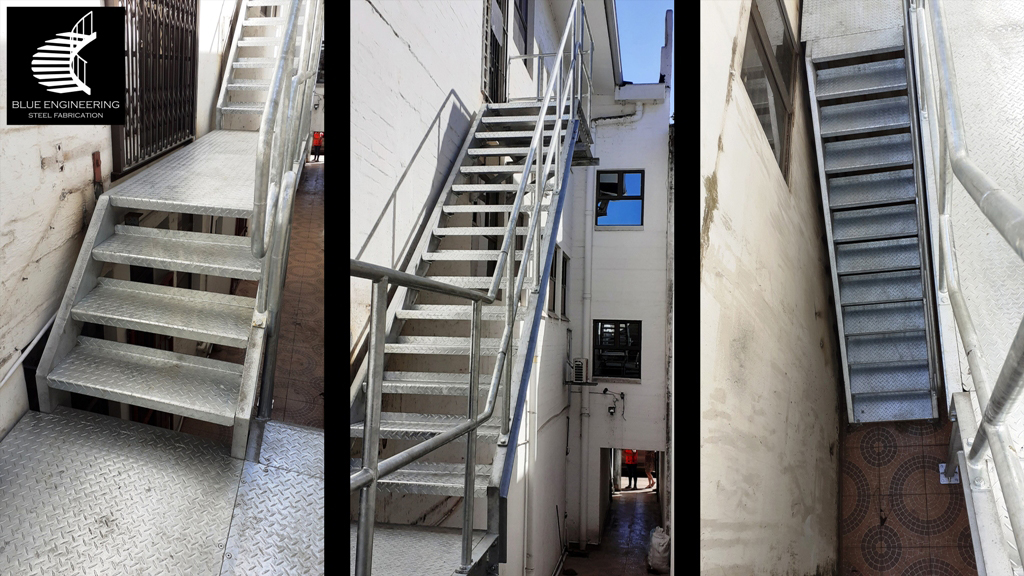 Industrial Multi Story Steel Fire Escape Staircase in Durban South Africa