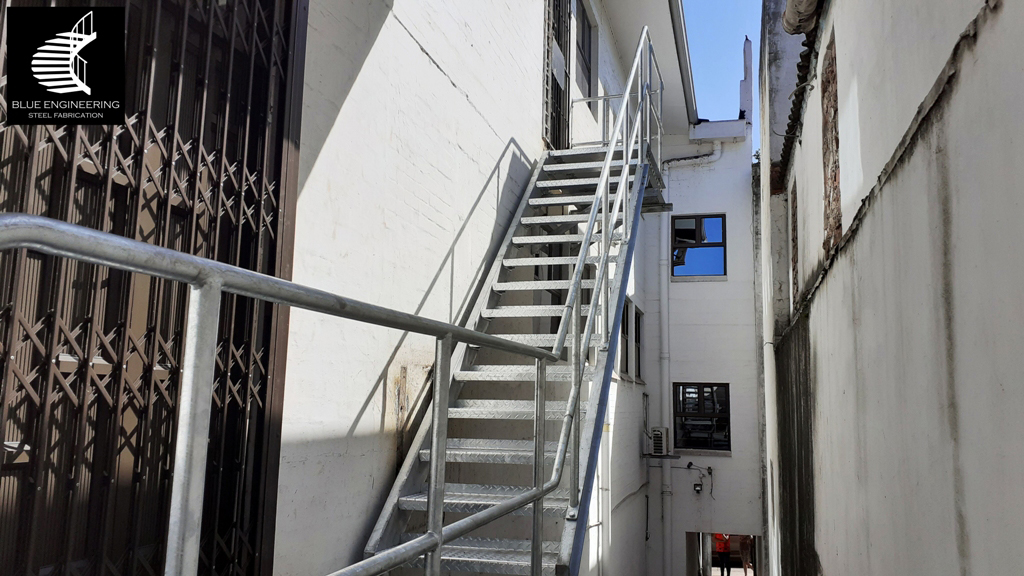 Industrial Multi Story Steel Fire Escape Staircase in Durban South Africa