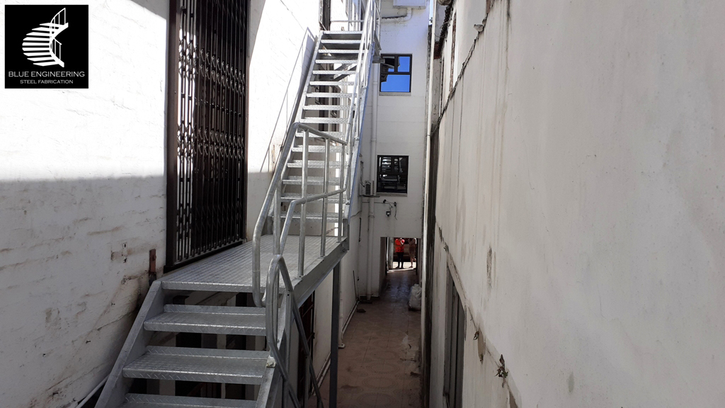 Industrial Multi Story Steel Fire Escape Staircase in Durban South Africa