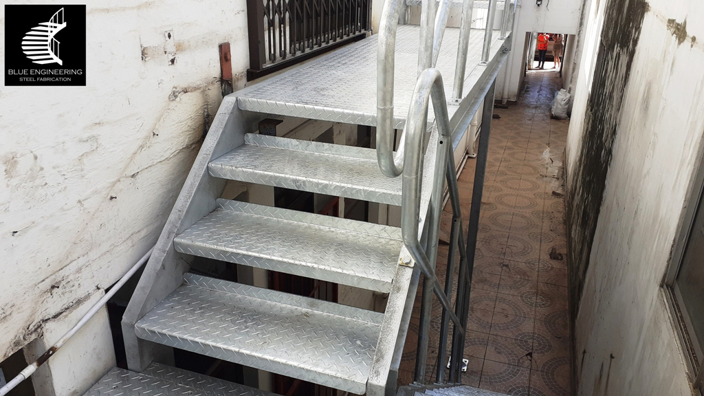 Industrial Multi Story Steel Fire Escape Staircase in Durban South Africa