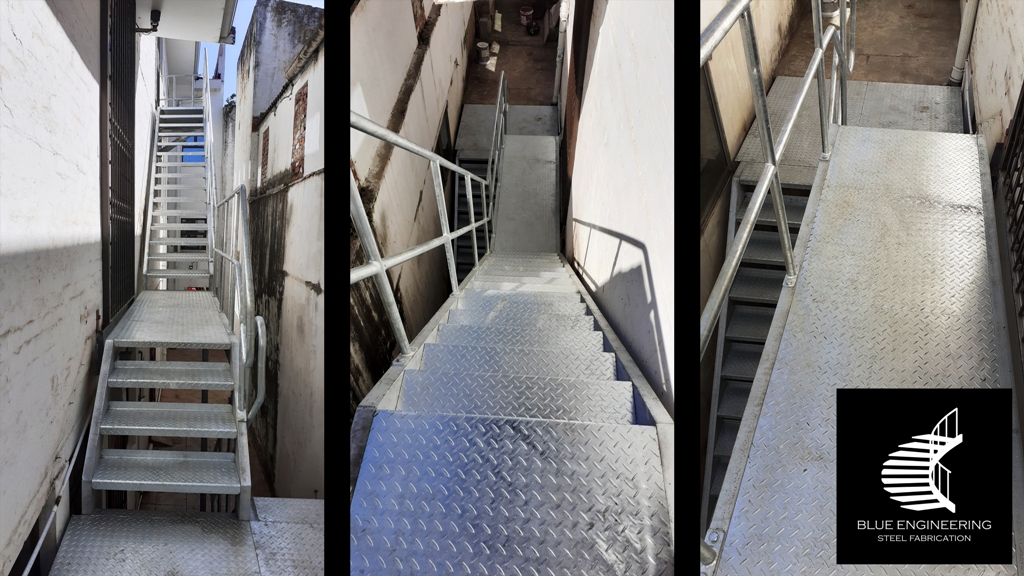 Industrial Multi Story Steel Fire Escape Staircase in Durban South Africa