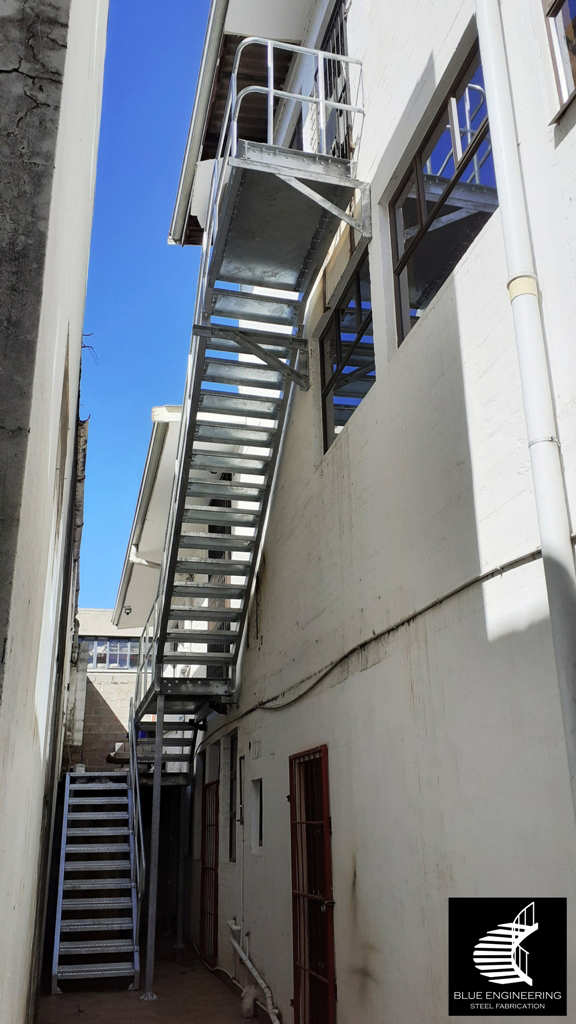 Industrial Multi Story Steel Fire Escape Staircase in Durban South Africa