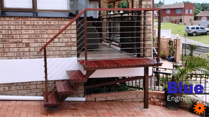 Mono Stinger Staircase with Wooden Treads, by Blue Engineering, Durban