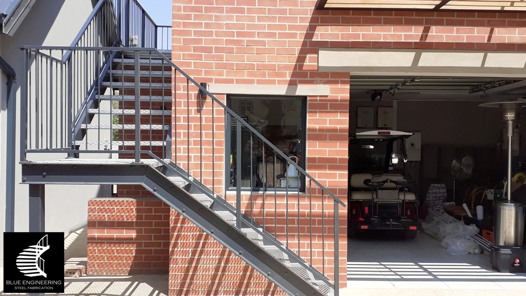 Outdoor Steel Staircase with Expanded Metal Treads