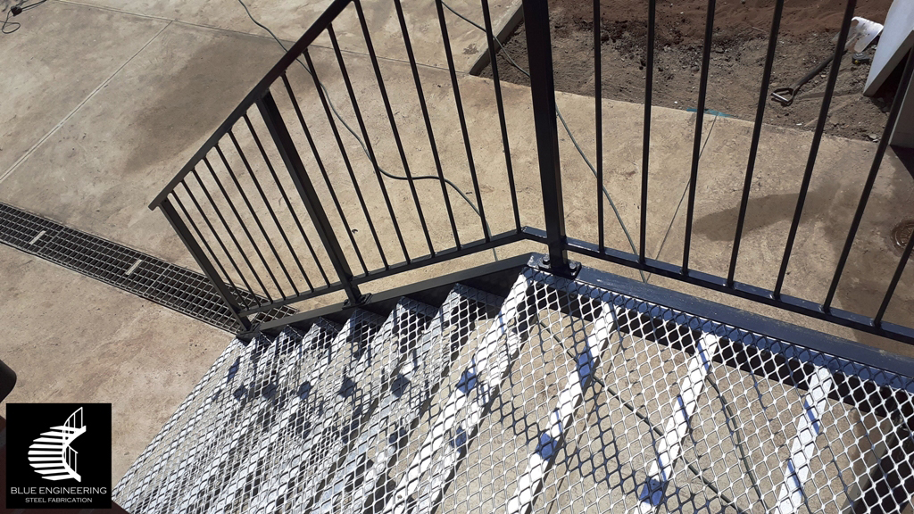 Outdoor Steel Staircase with Expanded Metal Treads