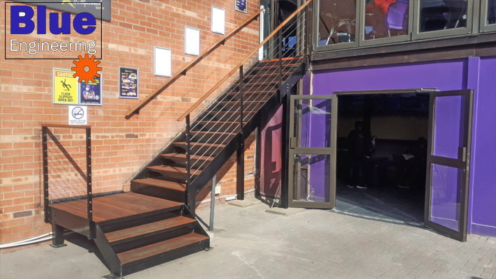 Commercial Steel Staircase with Timber Tread Inlays in Durban