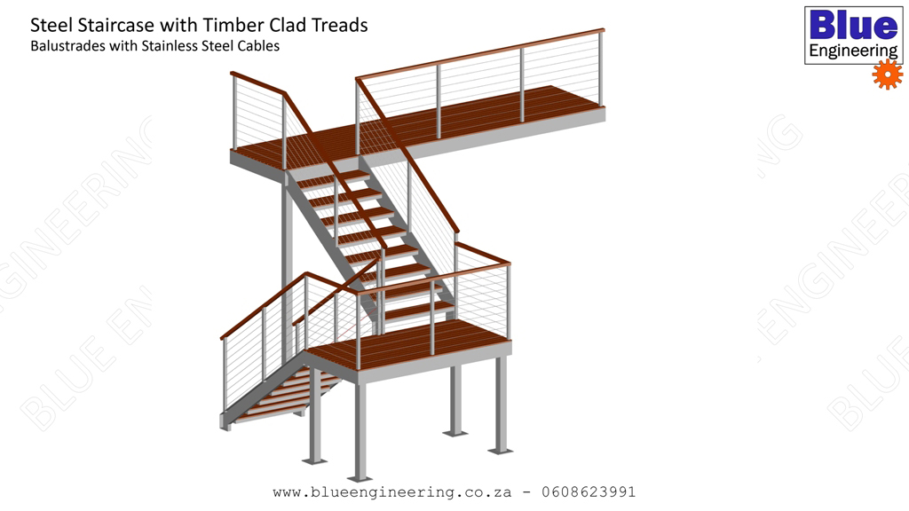 Steel Staircase with Timber Clad Treads Durban