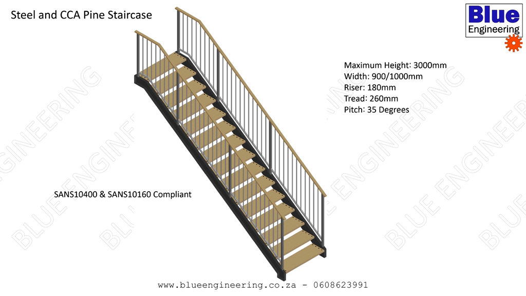 Steel and Pine Staircase