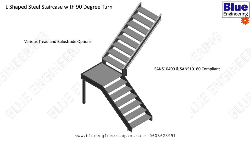 L Shaped Staircase with 90 degree turn