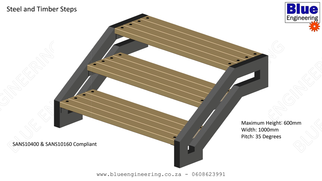 Steel and timber steps