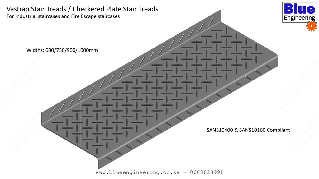 Steel Vastrap Stair Tread, Steel Checkered Plate Stair Tread