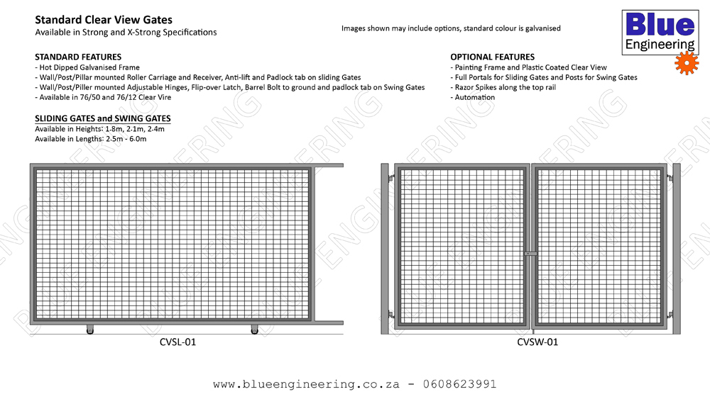 Blue Engineering Standard Driveway Gate Styles