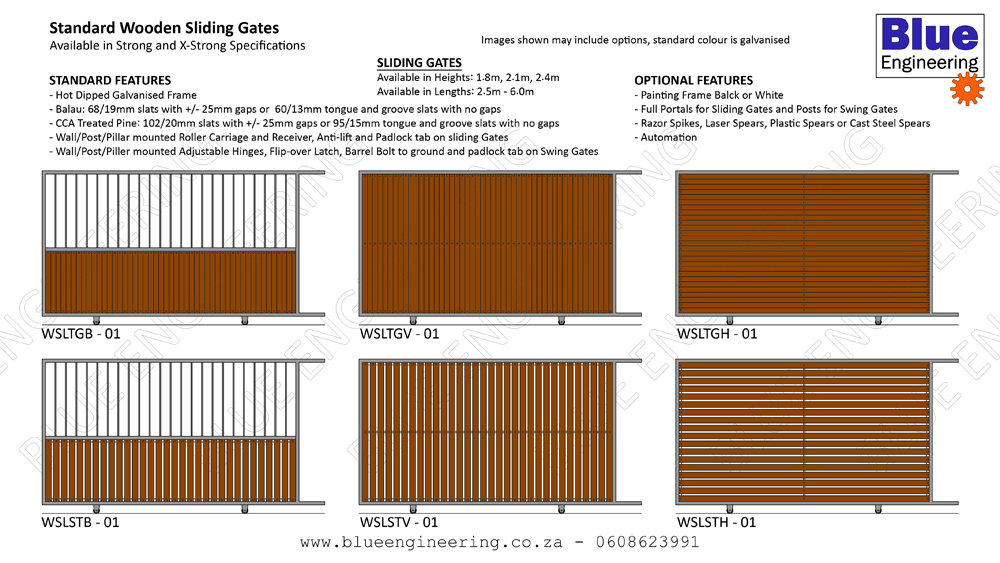 Standard Wooden Sliding gates and Double Swing Gates