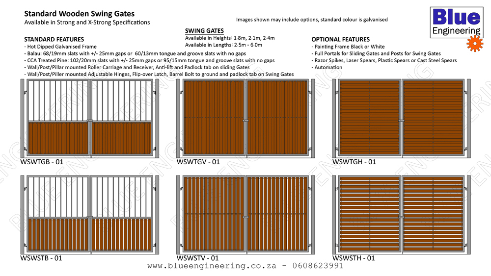 Standard Wooden Sliding gates and Double Swing Gates