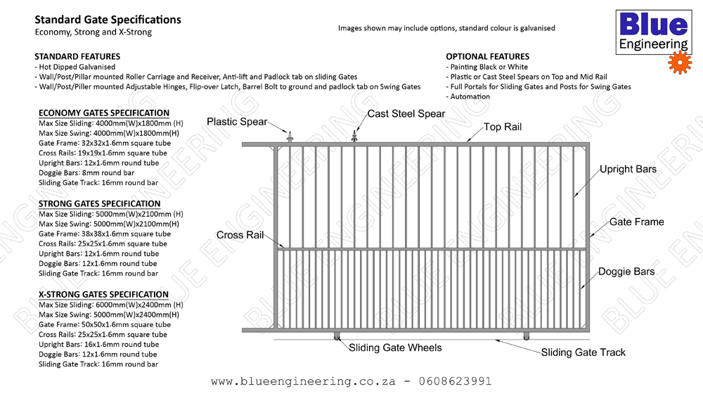 Standard Galvanised Driveway Gate Designs in Durban