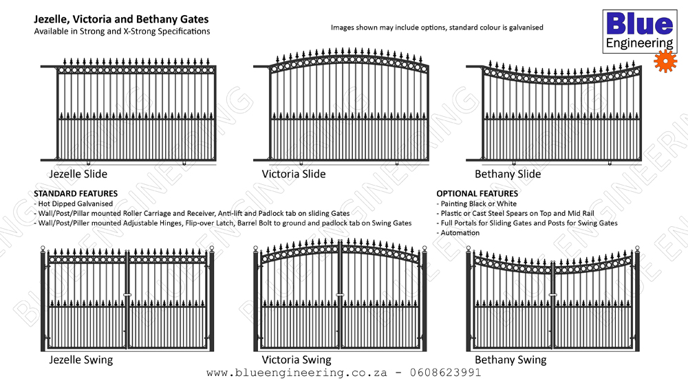 Standard Ornamental Sliding gates and Double Swing Gates