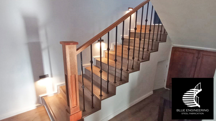 aTimber Clad Staircase with Wrought Iron Balustrades. Wooden Staircases Durban, Timber Staircases Durban, Pine Staircases Durban