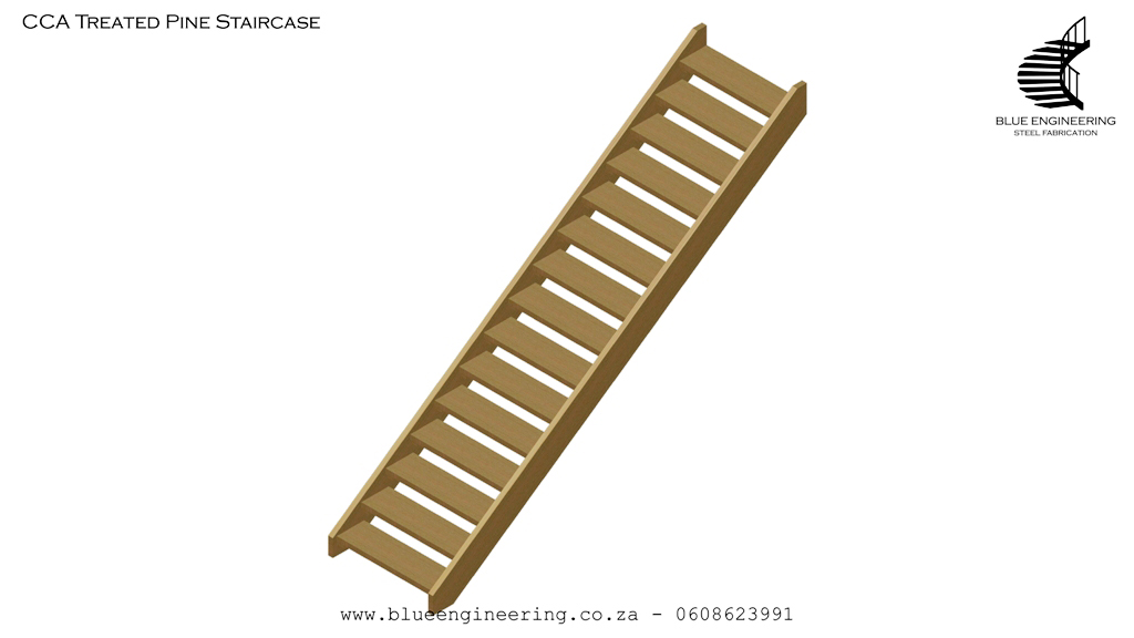CCA Treated Pine Wood Staircase. Wooden Staircases Durban, Timber Staircases Durban, Pine Staircases Durban