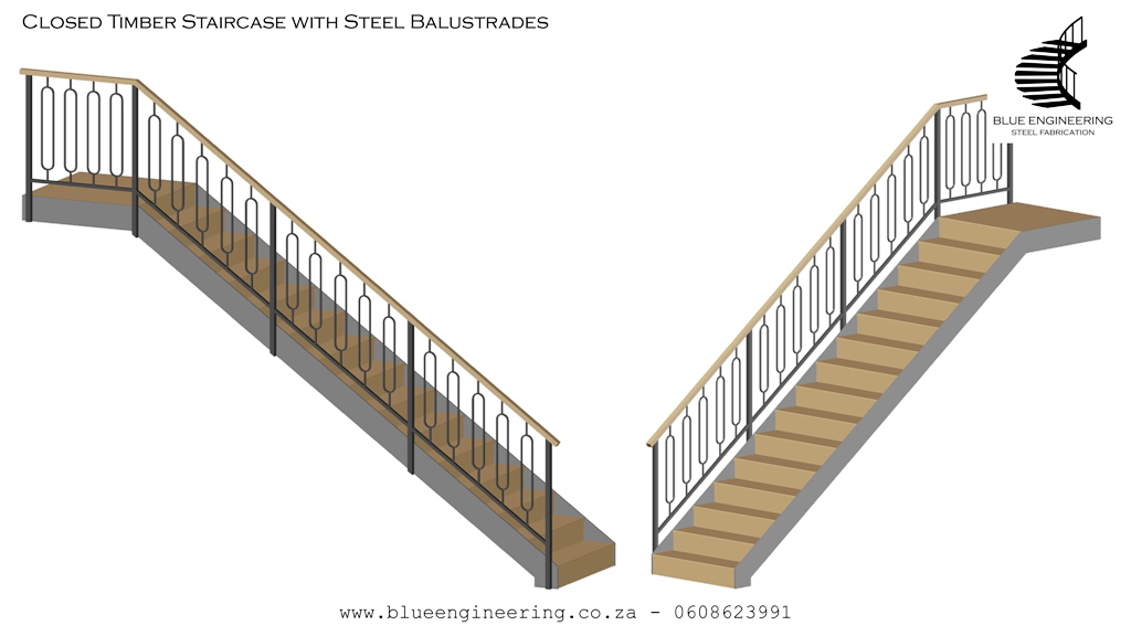 Closed Timber Staircase. Wooden Staircases Durban, Timber Staircases Durban, Pine Staircases Durban