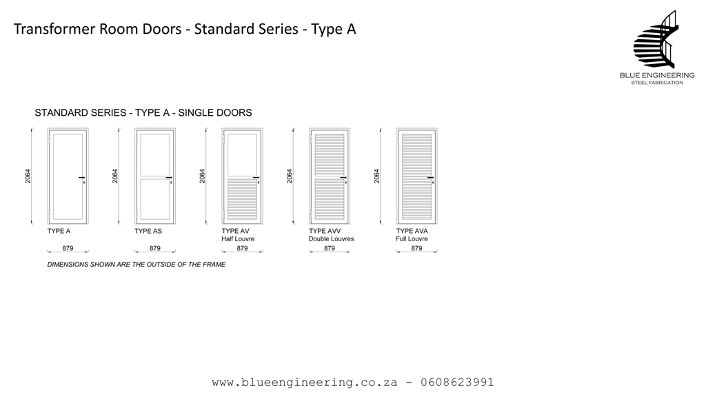 Type A Transformer Room Doors, Substation Doors. KwaZulu Natal, Durban, Ballito, Hillcrest, Amanzimtoti, Pinetown, Gauteng, Johannesburg, Pretoria, Midrand, South Africa