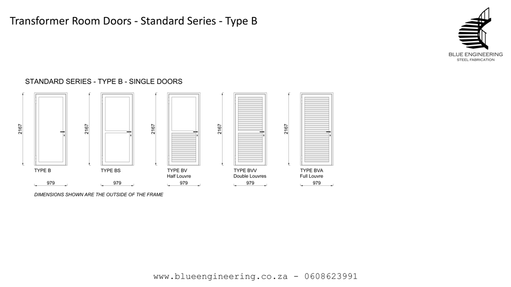 Type B Transformer Room Doors, Substation Doors. KwaZulu Natal, Durban, Ballito, Hillcrest, Amanzimtoti, Pinetown, Gauteng, Johannesburg, Pretoria, Midrand, South Africa