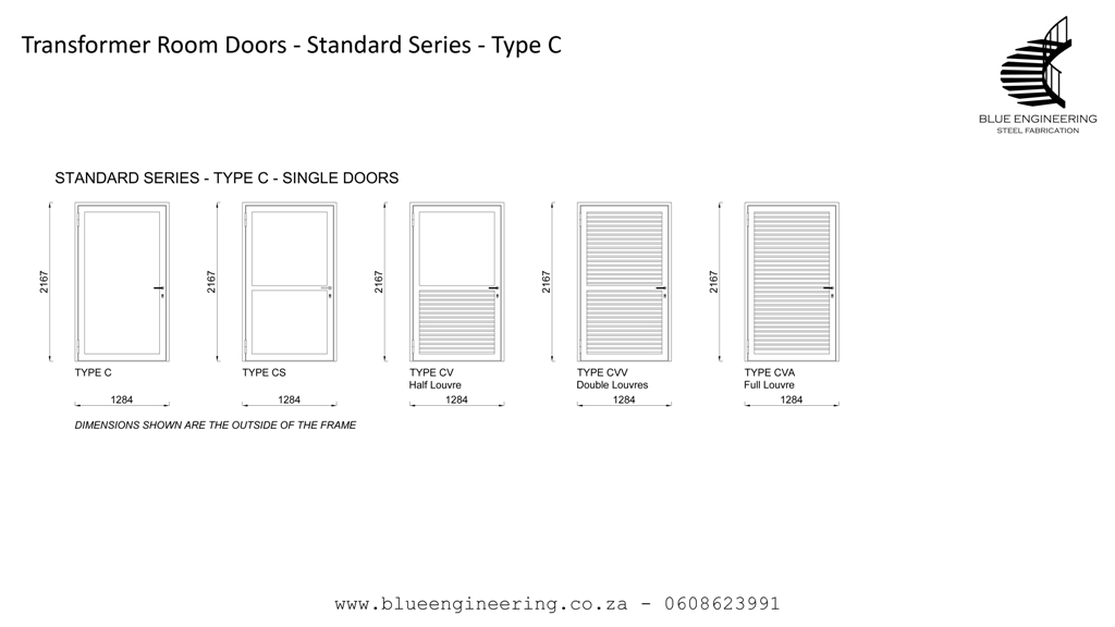 Type C Transformer Room Doors, Substation Doors. KwaZulu Natal, Durban, Ballito, Hillcrest, Amanzimtoti, Pinetown, Gauteng, Johannesburg, Pretoria, Midrand, South Africa