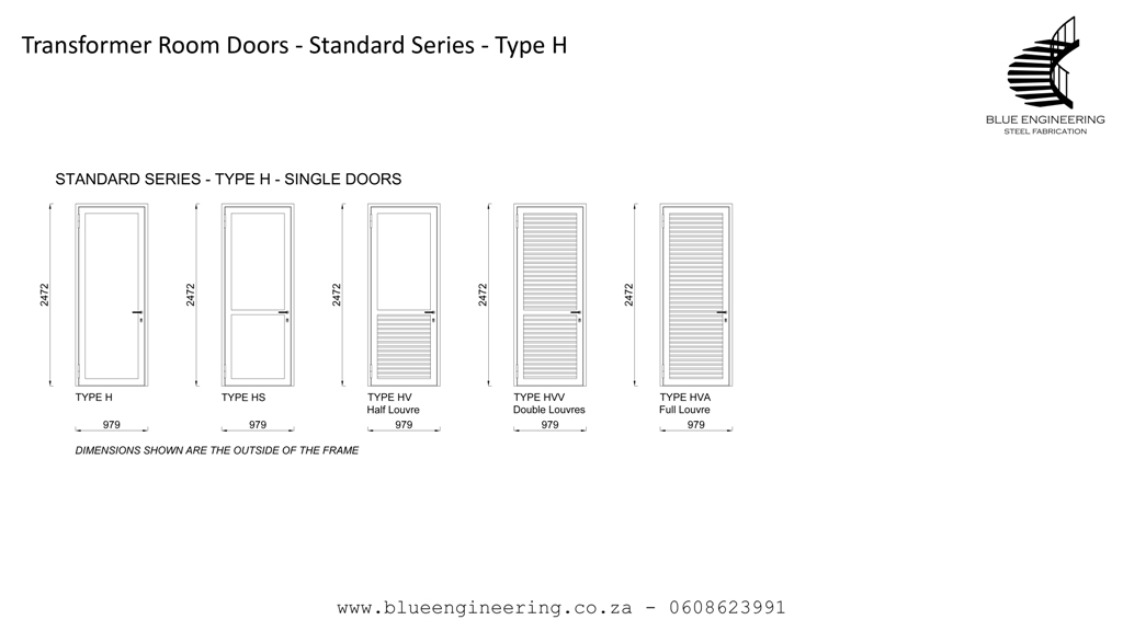 Type H Transformer Room Doors, Substation Doors. KwaZulu Natal, Durban, Ballito, Hillcrest, Amanzimtoti, Pinetown, Gauteng, Johannesburg, Pretoria, Midrand, South Africa